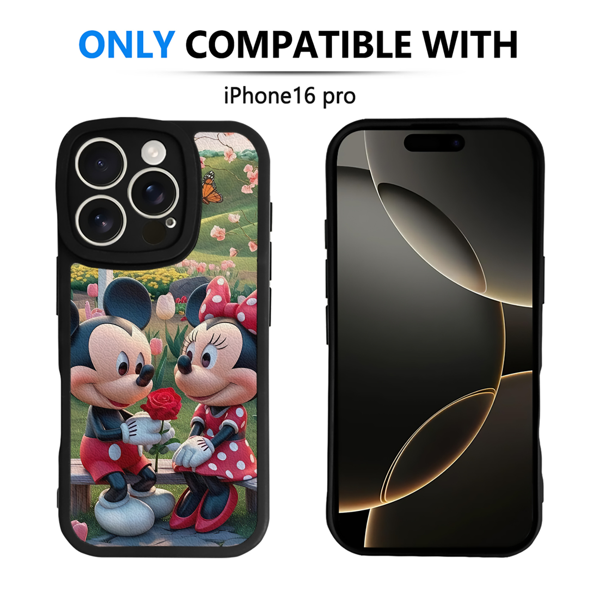 （画像用） ミッキーマウス Mickey Mouse 【iPhone 16シリーズ対応】シリコンスマホケース（レザー調） 材質：シリコン